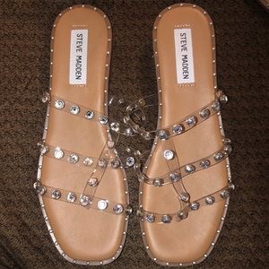 *SOLD*New Steve Madden Clear Strap with Studs sandals